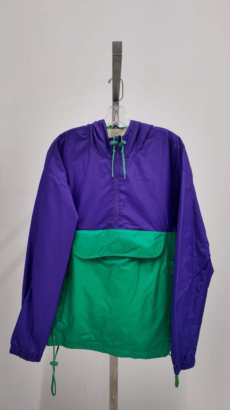 Vintage Black Ice Color-Block Hooded Anorak (Men's M)
